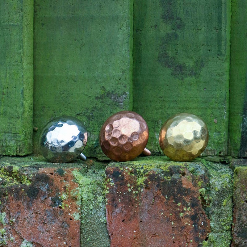 TRINCA-FERRO Round Hammerbeat Design Copper Bronze Metal Cabinet Knobs - Set of 6 for Cabinets, Dressers, Closets - Kitchen, Bedroom, Bathroom - Image 4